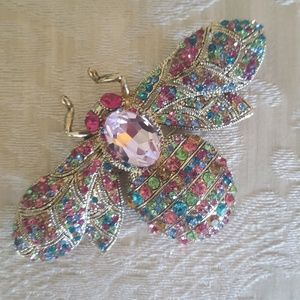Colorful Pink Bee Pin